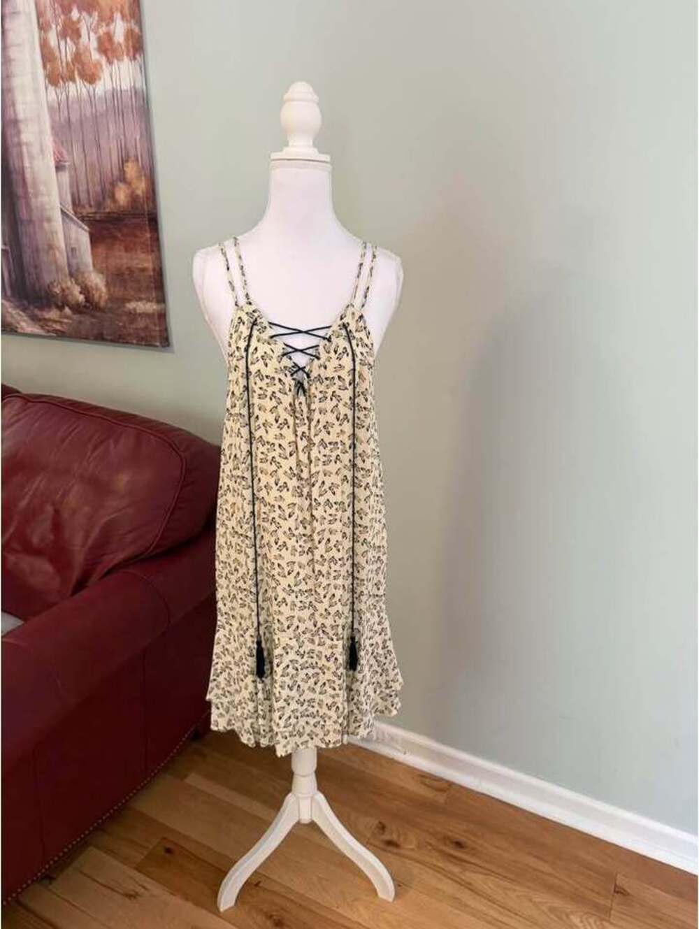 Esley Lace-Up Floral Mini Dress size S/M